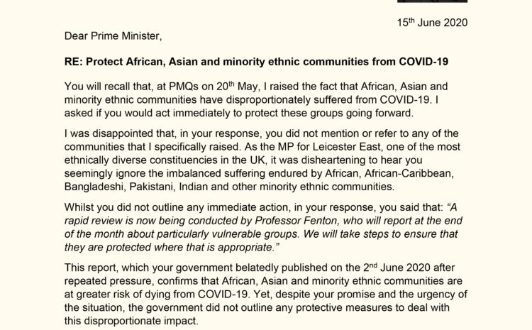  Protect African, Asian and minority ethnic communities from Covid-19