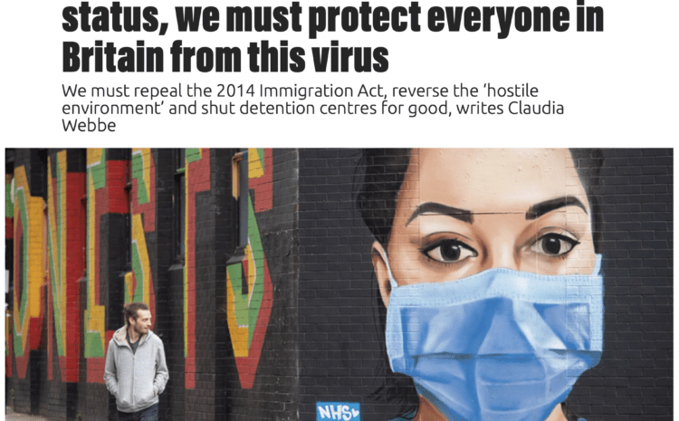  Regardless of their immigration status, we must protect everyone in Britain from this virus