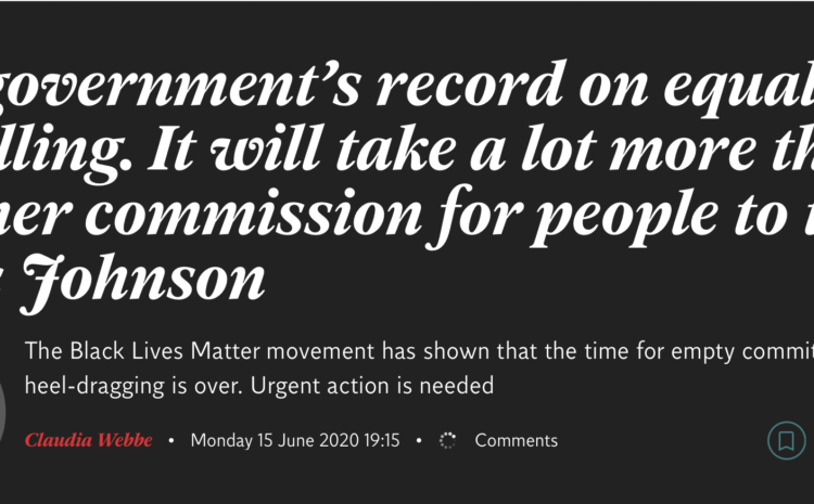  The government’s record on equality is appalling. It will take a lot more than another commission for people to trust Boris Johnson