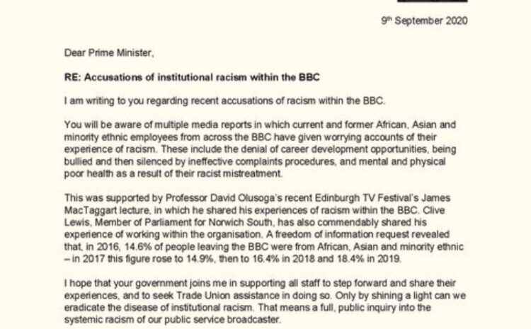  Accusations of Institutional racism within the BBC