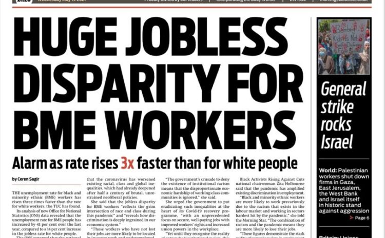  Huge jobless disparity for BME workers