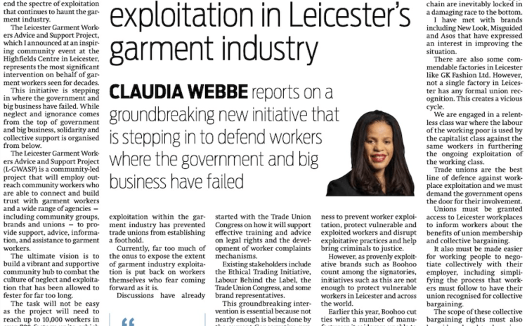  Together we can end the exploitation in Leicester’s garment industry