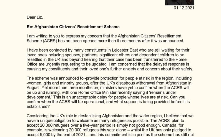  Afghanistan Citizens’ Resettlement Scheme
