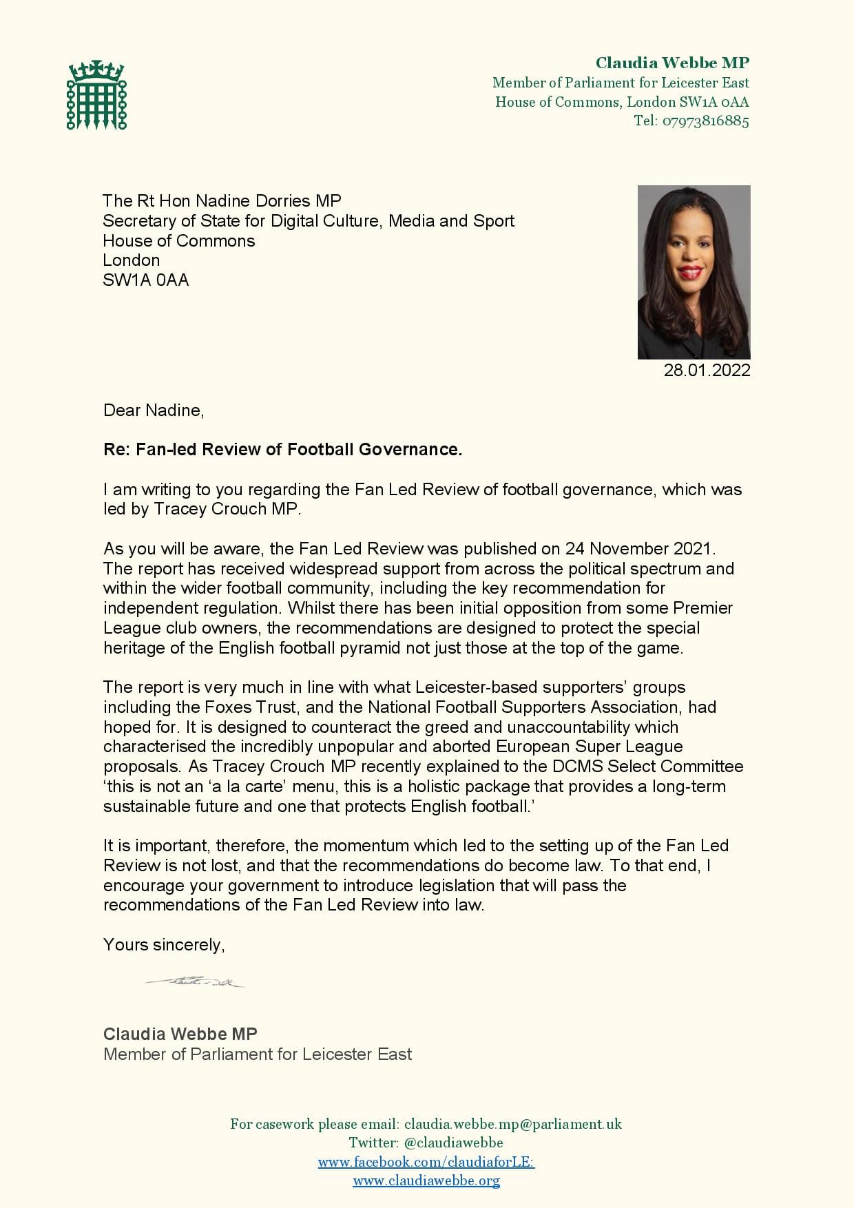 Fanled Review of Football Governance Claudia be