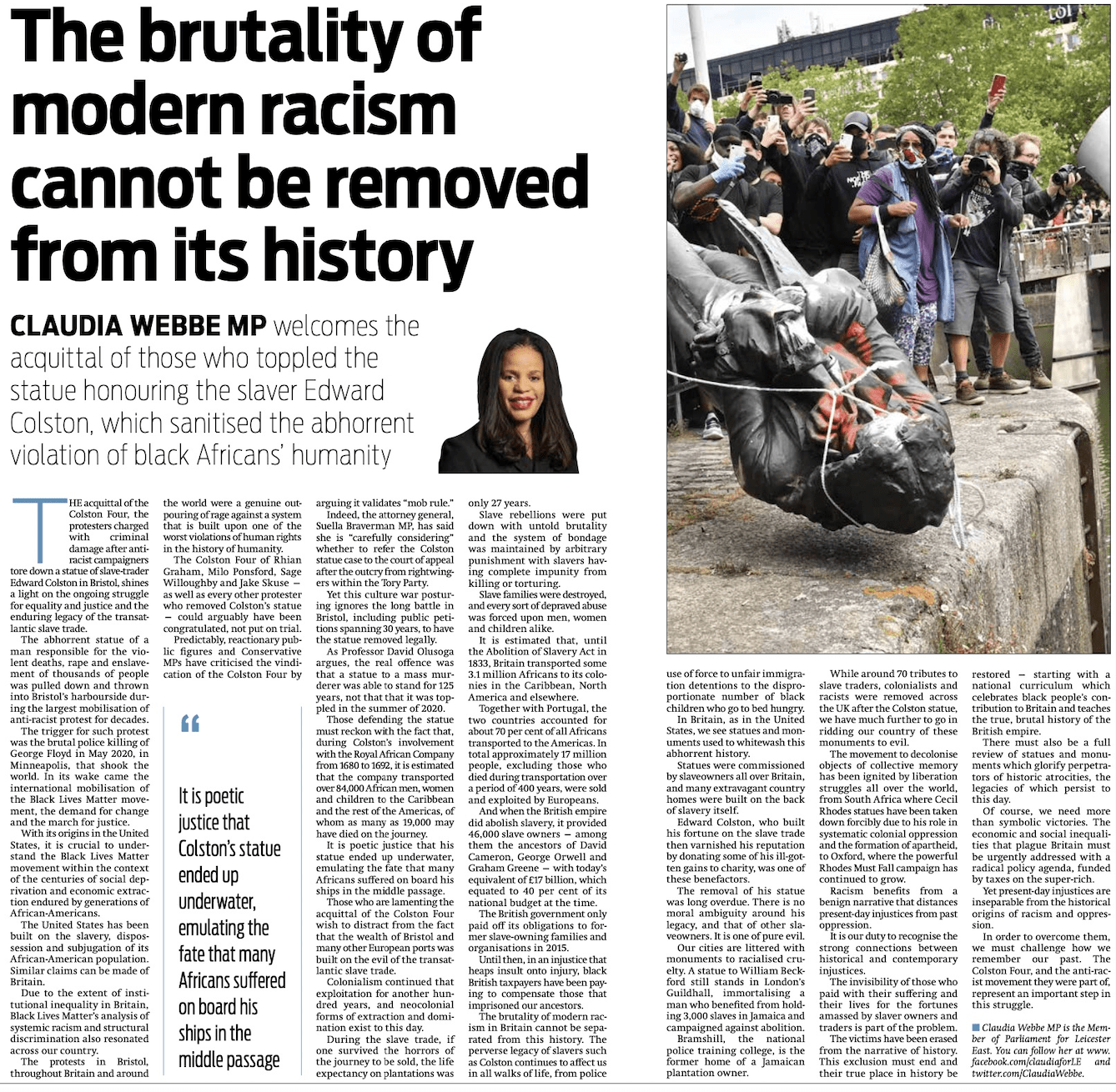 The brutality of modern racism cannot be separated from its history ...