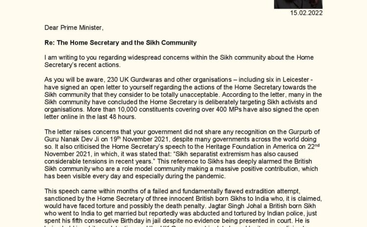 The Home Secretary and the Sikh Community