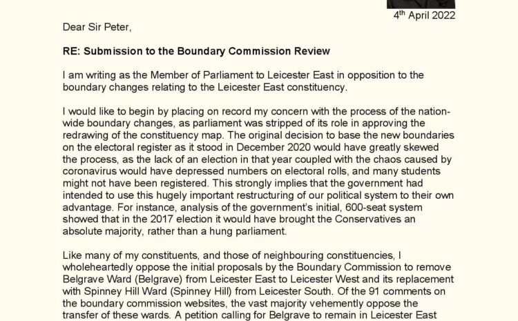  Submission to the Boundary Commission Review