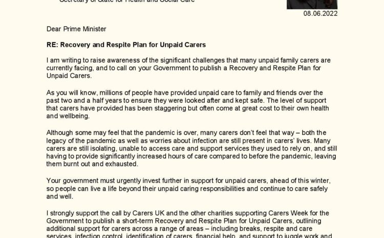  Recovery and Respite Plan for Unpaid Carers