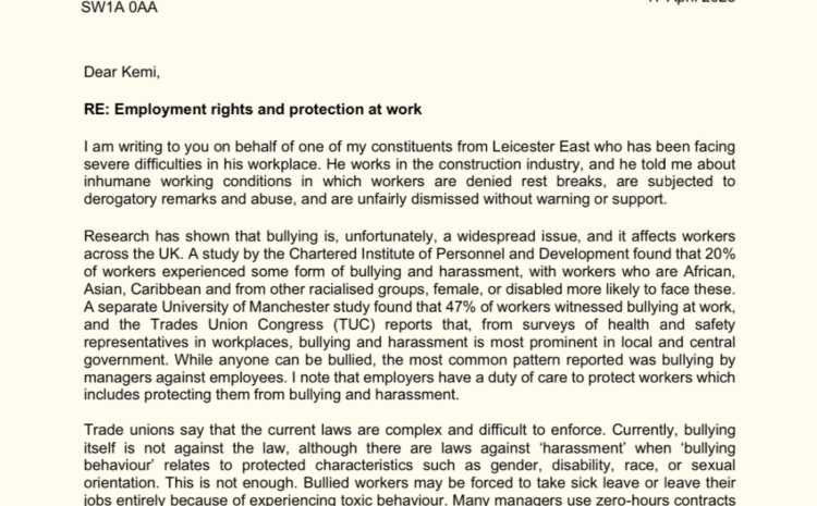  Employment rights and protection at work