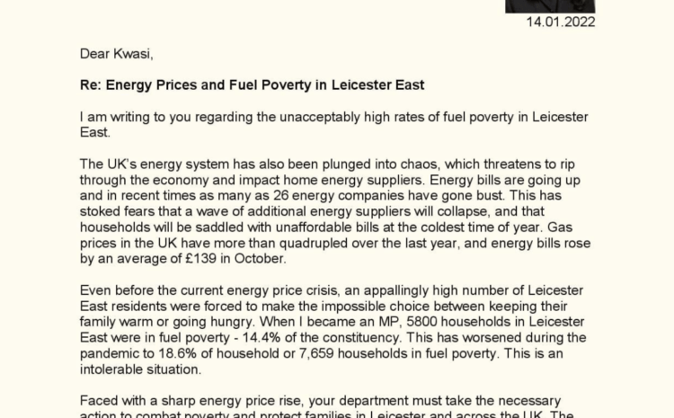  Energy Prices and Fuel Poverty in Leicester East