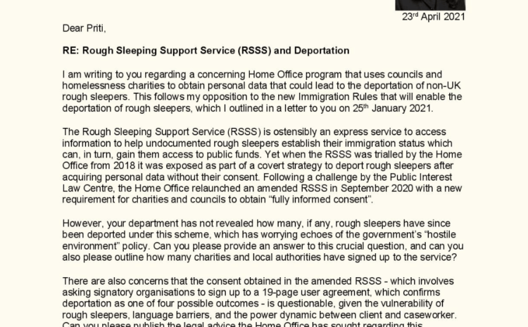 Rough sleeping Support Service (RSSS) and Deportation