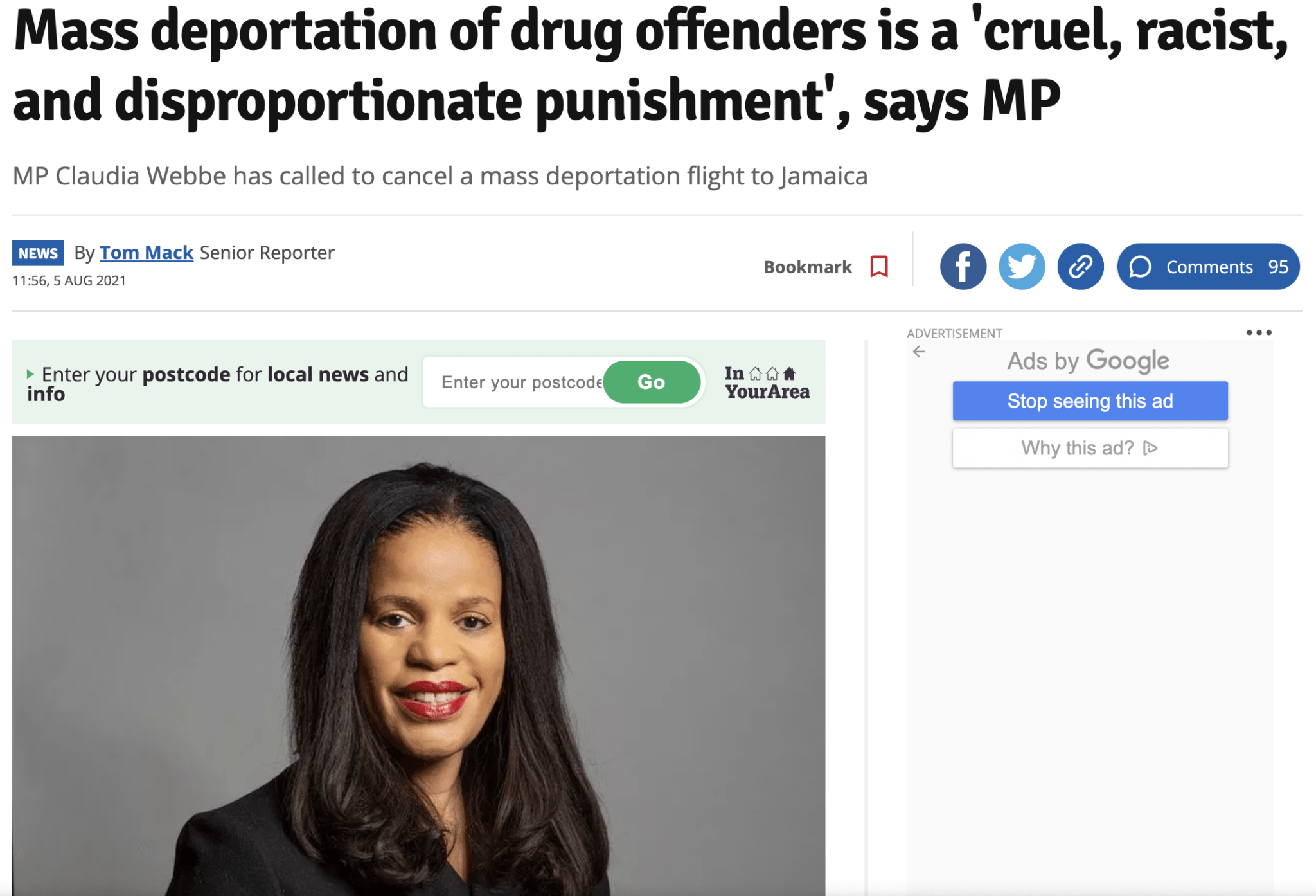 Mass Deportation Of Drug Offenders Is A Cruel Racist And Disproportionate Punishment Says 