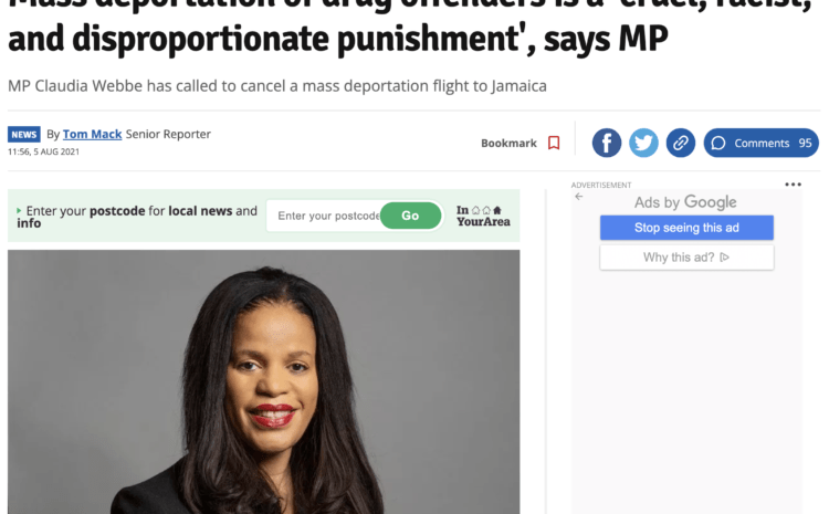  Mass deportation of drug offenders is a ‘cruel, racist, and disproportionate punishment’, says MP