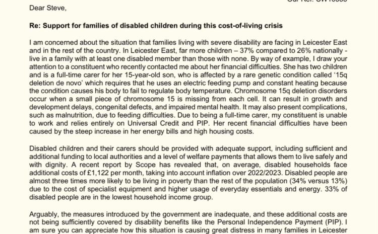  Support for families of disabled children during this cost of living crisis