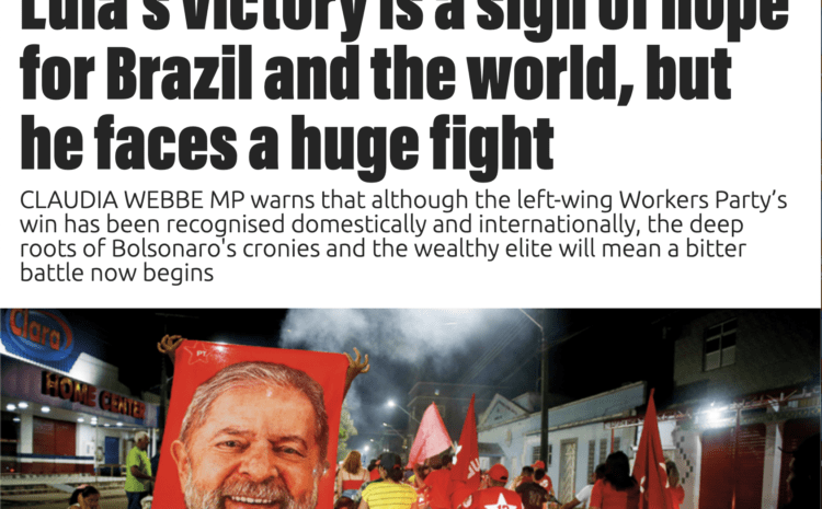  Lula’s victory is a sign of hope for Brazil and the world, but he faces a huge fight