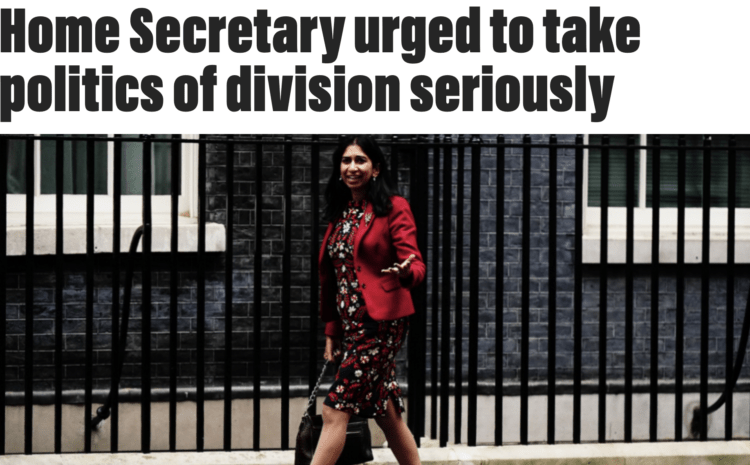  Home Secretary urged to take politics of division seriously