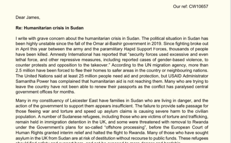  Humanitarian crisis in Sudan