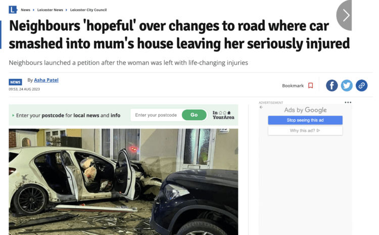  Neighbours ‘hopeful’ over changes to road where car smashed into mum’s house leaving her seriously injured