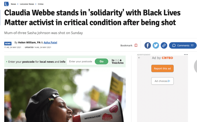  Claudia Webbe stands in ‘solidarity’ with Black Lives Matter activist in critical condition after being shot