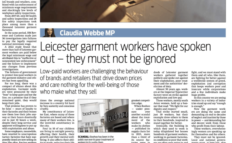  Leicester garment workers have spoken out – they must not be ignored