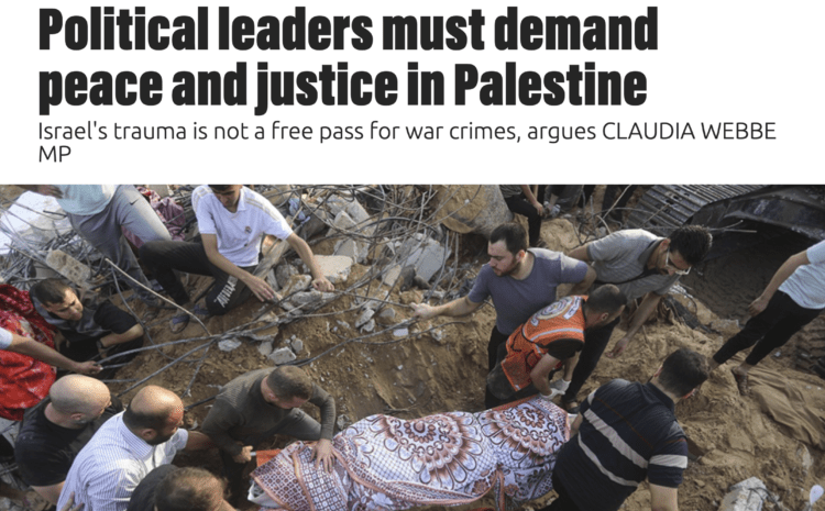  Political leaders must demand peace and justice in Palestine