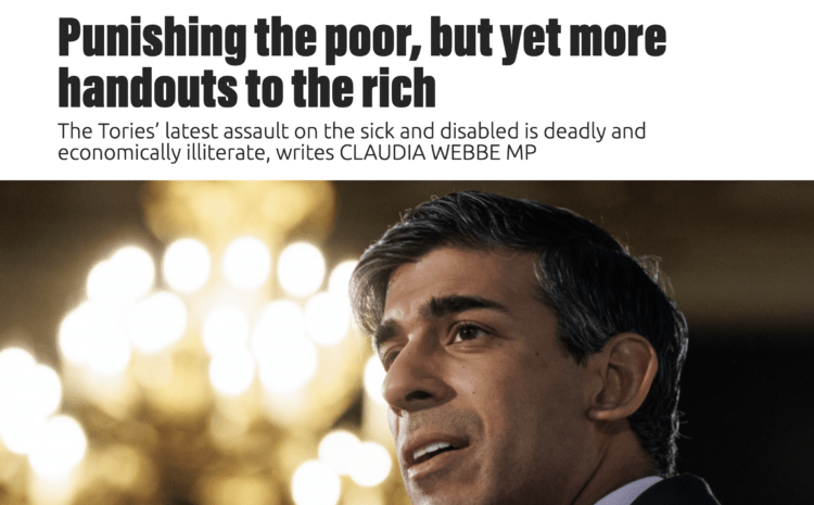  Punishing the poor, but yet more handouts to the rich