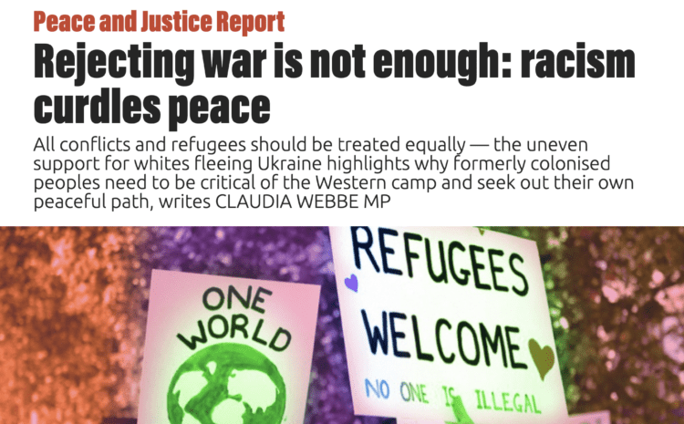  Rejecting war is not enough: racism curdles peace