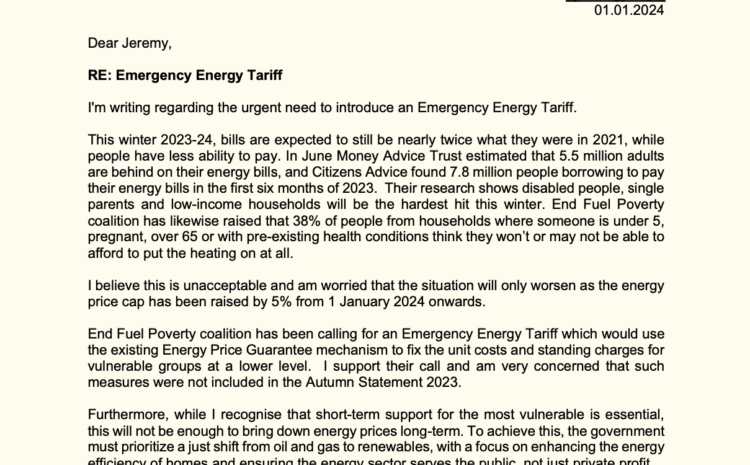  Emergency Energy Tariff