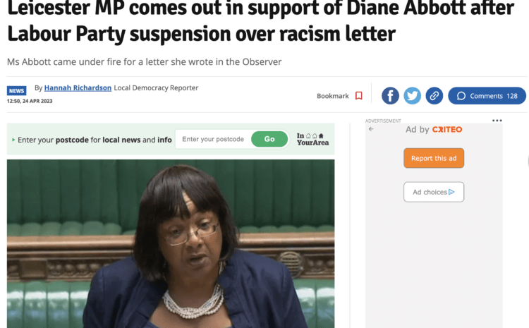  Leicester MP Claudia Webbe, comes out in support of Diane Abbott after Labour Party suspension over racism letter