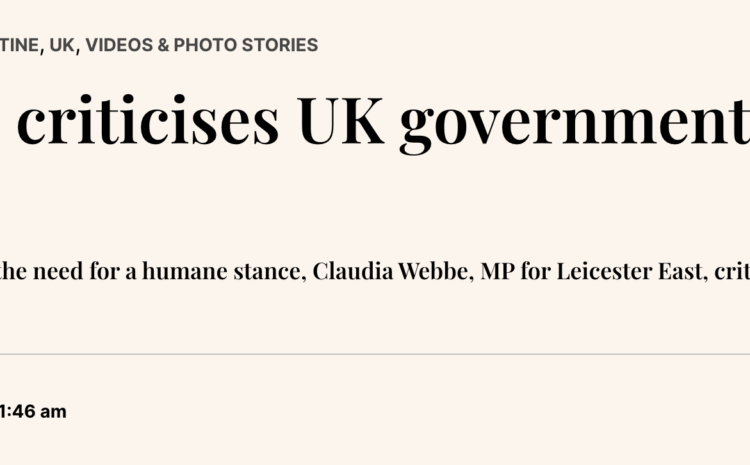  Claudia Webbe criticises UK government over Gaza ceasefire