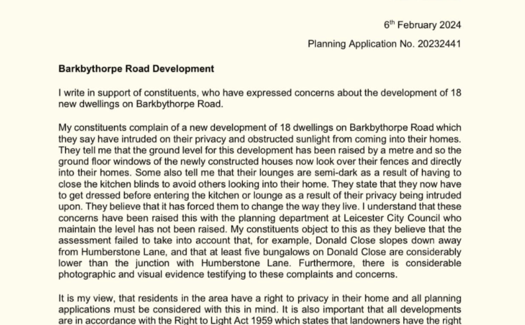  Barkbythrope Road Development