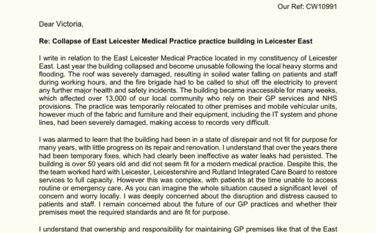  Collapse of East Leicester Medical practice building in Leicester East