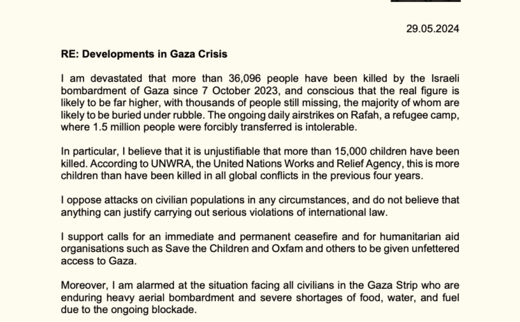  Developments in Gaza Crisis