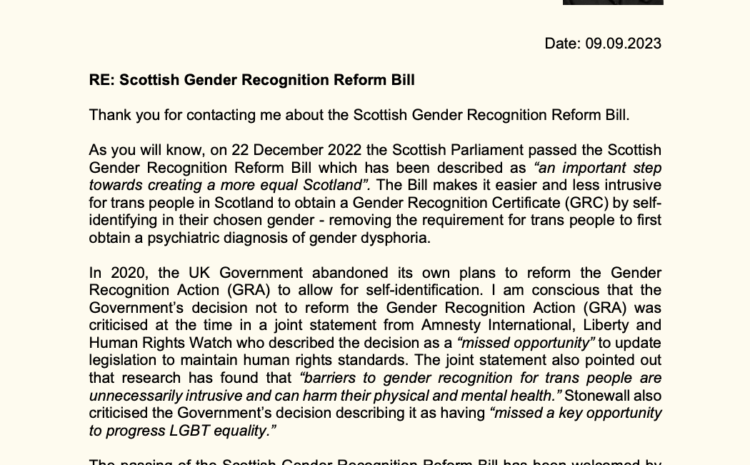  Scottish Gender Recognition Reform Bill