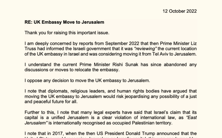  UK Embassy Move to Jerusalem