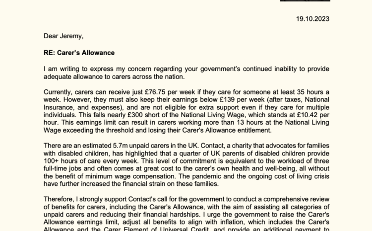  Carer’s Allowance