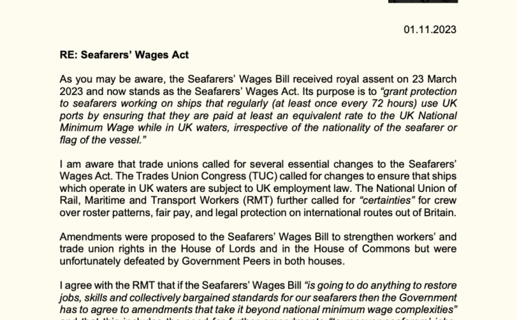  Seafarers’ Wages Act