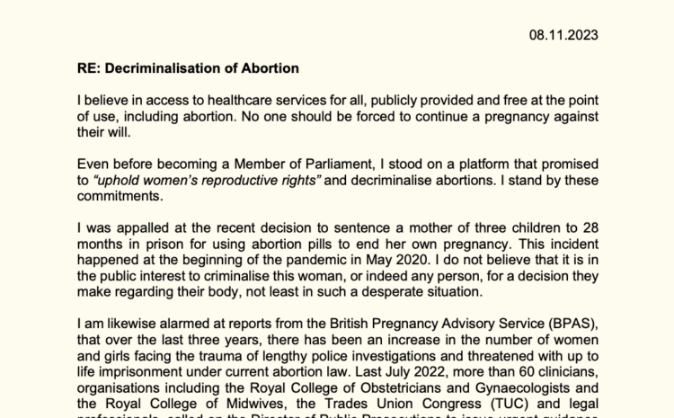  Decriminalisation of Abortion