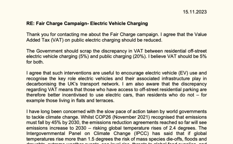  Fair Charge Campaign- Electric Vehicle Charging