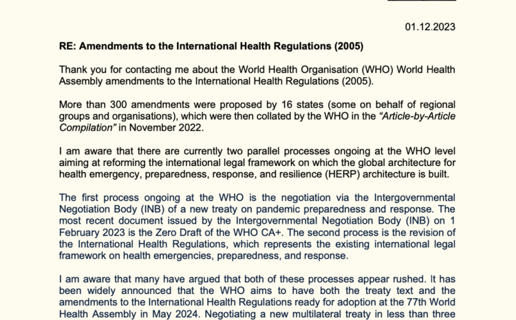  Amendments to the International Health Regulations (2005)