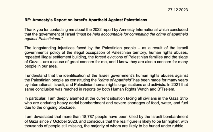  Amnesty’s Report on Israel’s Apartheid Against Palestinians