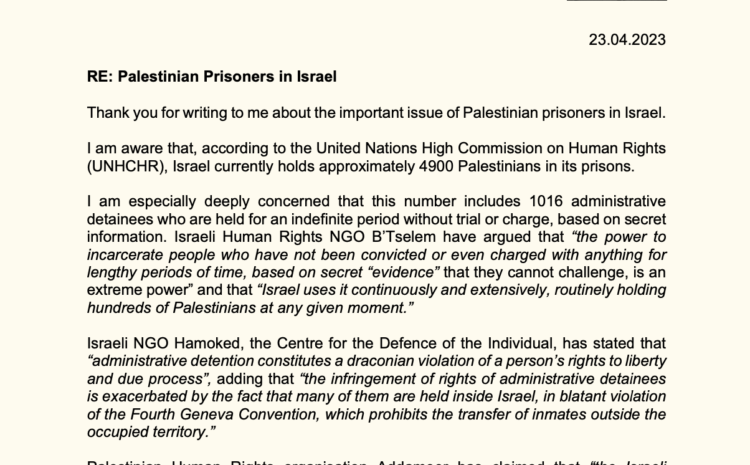  Palestinian Prisoners in Israel