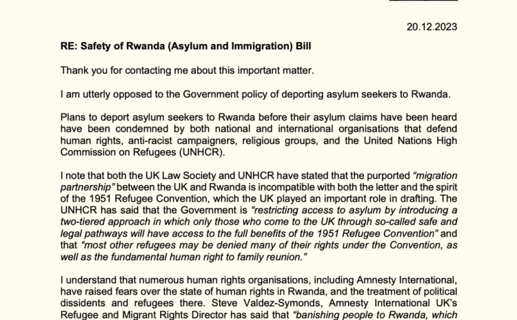  Safety of Rwanda (Asylum and Immigration) Bill