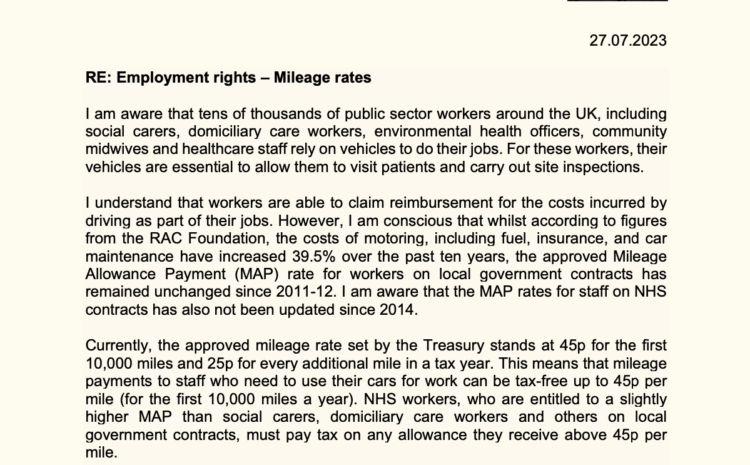  Employment Rights – Mileage Rates