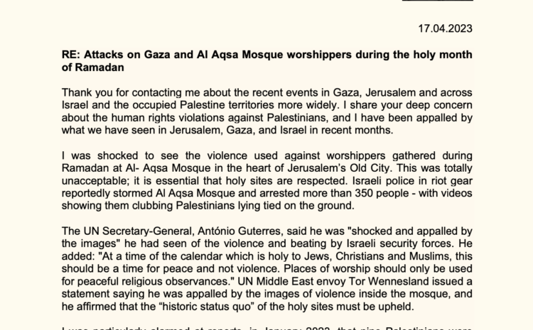  Attacks on Gaza and Al Aqsa Mosque worshippers during the holy month of Ramadan