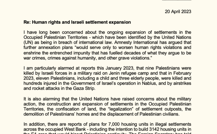  Human Rights and Israeli Settlement Expansion